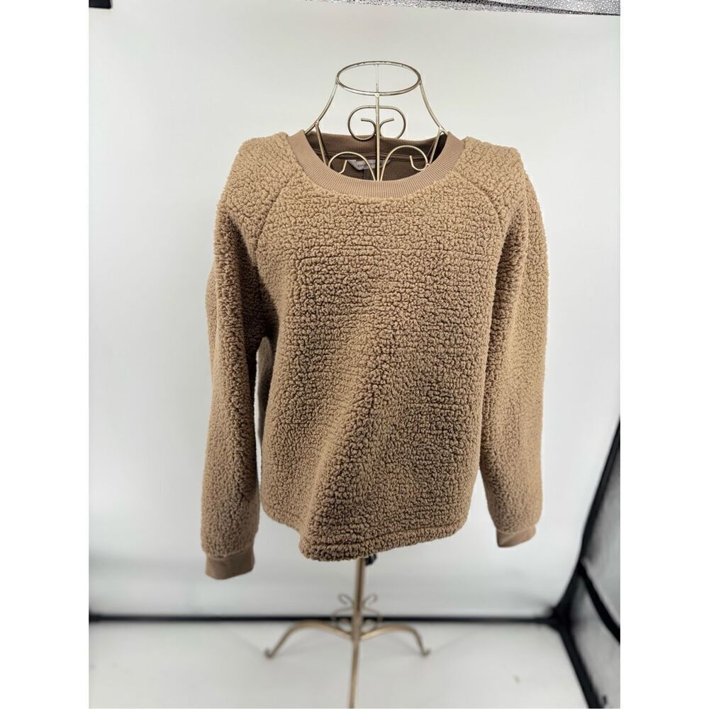 Banana Republic Long Sleeve Teddy Sherpa Fleece Crew Neck Sweater Size Medium